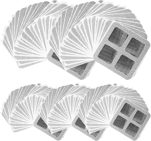 Vista 5 de 100PCS Disposable Drain Hair Catcher, 4x4 inch Fine Mesh Self-Adhesive Shower Filter Cover for Bathroom, Laundry, Kitchen & Sink