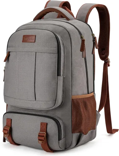 Tzowla - Mochila de tela para portátil, mochila para hombres y mujeres, mochila para trabajo y viajes, compatible con portátil de 15.6 pulgadas, con