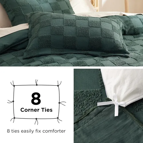 Vista 130 de Bedsure Funda de edredón bohemia para niños tamaño Queen (relleno de edredón/edredón no incluido) - Funda de edredón copetuda Queen para todas