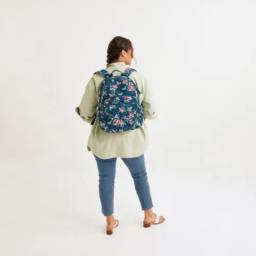 Vista 9 de Vera Bradley Mochila Campus de Algodón para Mujer, Climbing Ivy Green - Algodón reciclado