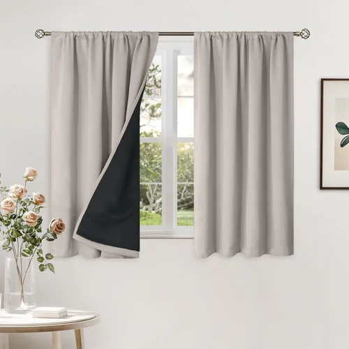 Vista 80 de BGment - Cortinas opacas para sala de estar de 63 pulgadas de largo, juego de 2 paneles, cortinas para oscurecer toda la habitación, cortinas