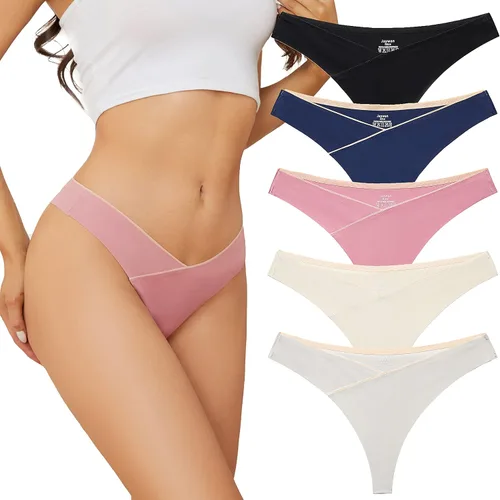 Tangas sin costuras para mujer, ropa interior de cintura alta, bragas suaves que no se ven elásticas, paquete de 5 tallas S-XL