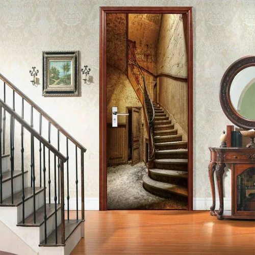 Vista 157 de Calcomanías 3D para puerta, murales para despegar y pegar, papel tapiz de caballo, calcomanías autoadhesivas extraíbles de PVC, impermeable, póster