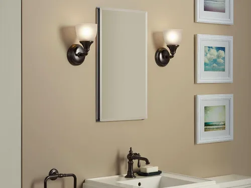 Vista 2 de Kohler CB-CLC1526FS Espejo Botiquín de Baño sin Marco, Puerta Individual, Marco Rectangular con Borde Biselado, Espejo de Gabinete de Baño, Estantes