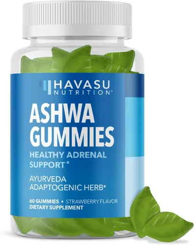 Gomitas Ashwagandha para apoyar el estrés y el estado de ánimo, suplemento vegano, sin OMG para calma y relajación, Withania Somnifera para mejorar
