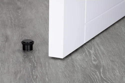 Vista 3 de Topes de puerta EVI Tope de puerta de acero inoxidable negro – Cierre de tornillo – Protector de goma – Tope de puerta de 0.94 x 0.83 pulgadas