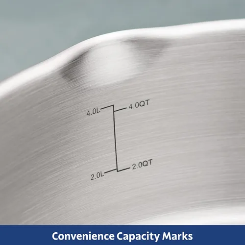 Vista 5 de Tramontina Tempo Sartén Braseadora de Acero Inoxidable con Base Tri-Capa de 6 Cuartos con Tapa de Vidrio, Lista para Inducción, Apta para Horno