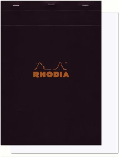 Vista 12 de Libreta Rhodia Head grapada para compras, No. 8 de 74 x 210 mm, rayada y de color negro