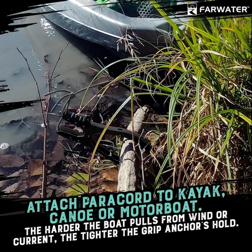 Vista 4 de Empuñadura de anclaje para canoa – barco, tubo de flotador y accesorios de pesca en kayak, equipo de kayak – Anclaje de abrazadera de cepillo