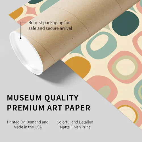 Vista 6 de Ethan Taylor Abstract Wall Art Prints Unframed Square Posters 'Retro 70s Hippie Groovy Pattern XII' Retro Home Décor for Living Room, Bedroom