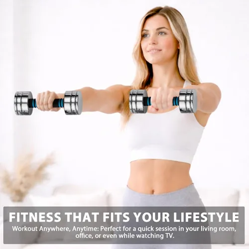 Vista 6 de Northdeer Mancuernas de Acero Ultracompactas y Ajustables Cromadas con Asas de Espuma 5 libras, 10 libras, 15 libras, 20 libras, 30 libras, 50