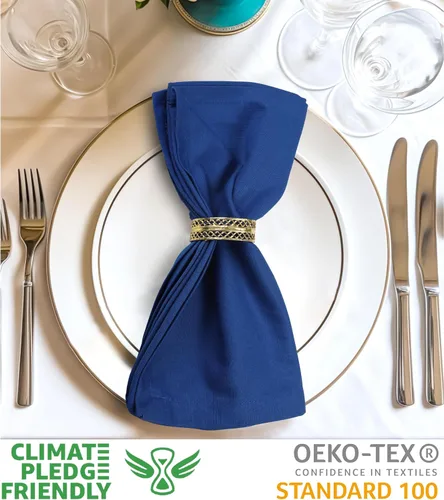Vista 4 de Urban Villa - Juego de 6 servilletas de tela de algodón para cena de Pascua, color aqua sólido, servilletas de gran tamaño de 20 x 20 pulgadas