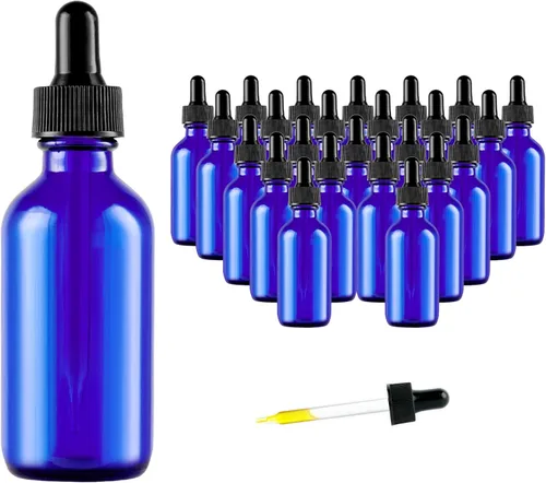 Vista 10 de Hoa Kinh - Botella cuentagotas para ojos, paquete de 24 botellas de vidrio transparente de 2 onzas de 2.0 fl oz, con cuentagotas de vidrio