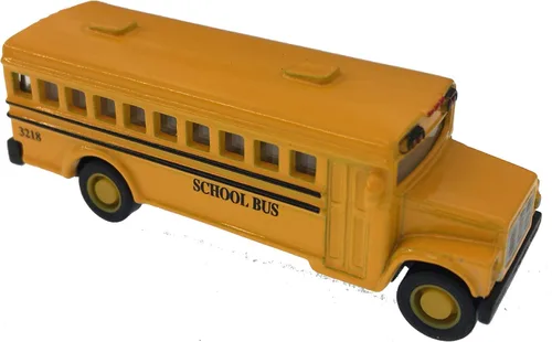 Vista 2 de KiNSFUN - Mini autobús escolar clásico de 2,5 pulgadas, modelo de metal fundido a presión