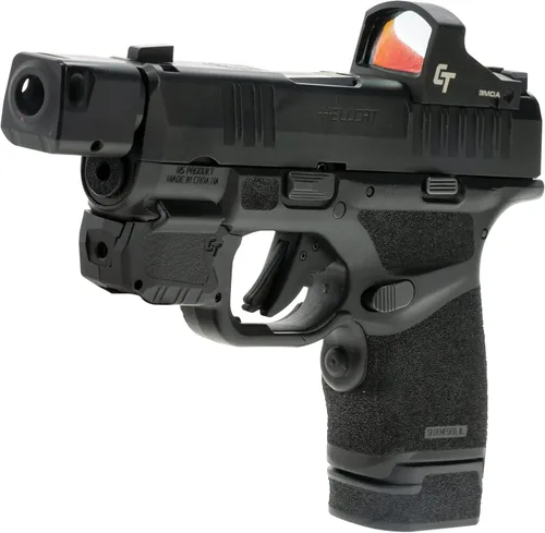Vista 5 de Crimson Trace Laserguard Hellcat con activación instintiva para pistolas Springfield Armory Hellcat, tiro defensivo y competencia