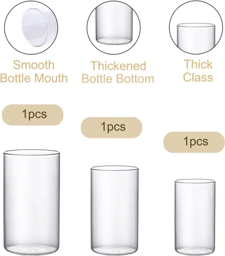 Vista 7 de PHOSPHOR Portavelas Hurricane para velas de pilar cilindros de vidrio transparente centros de mesa jarrones decoración de mesa centro de mesa