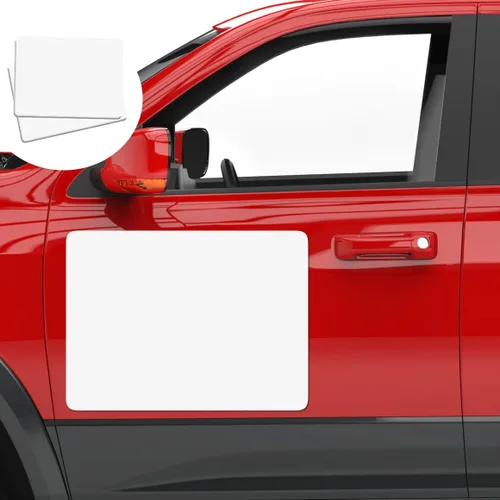 Vista 11 de Paquete de 2 calcomanías magnéticas para puerta de automóvil en blanco, letrero magnético para vehículo con esquinas redondeadas, imán perfecto