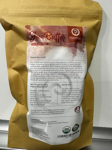 Vista 7 de Manteca de karité de 1 libra Orgánica cruda certificada por USDA Africana sin refinar Ideal para cabello, piel y tus proyectos de bricolaje