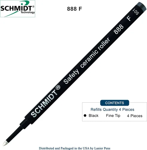 Vista 3 de 4 Pack - Schmidt 888 Black Fine Rollerball Refill