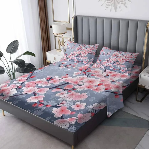Vista 14 de Juego de sábanas tamaño individual: sábanas y fundas de almohada, sábanas y fundas de almohada, microfibra suave y bolsillo profundo y patrón sin