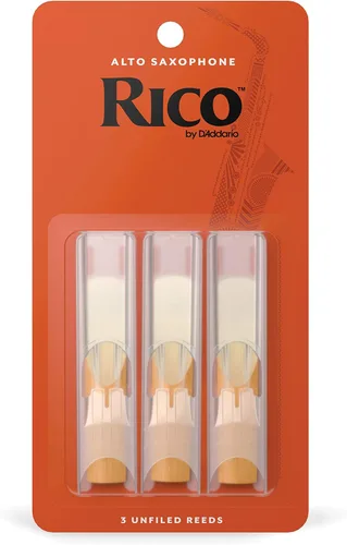 Vista 11 de D’Addario Woodwinds, juncos para saxofón Rico, saxofón alto, RJA0315, resistencia 1.5, paquete de 3