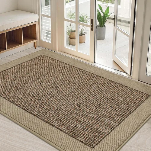 Vista 19 de BEQHAUSE Tapete para puerta interior de 20" x 32", Tapetes atrapa suciedad antideslizantes para entrada lavables, Tapete de bienvenida resistente a