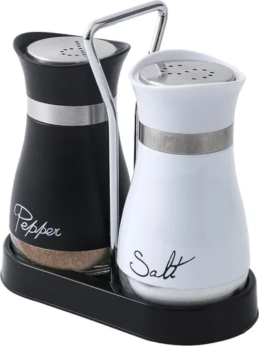 Vista 15 de Lonffery Juego de saleros y pimenteros, recipientes de sal de acero inoxidable con botella de vidrio para mesa, RV, campamento, barbacoa, juego de 2