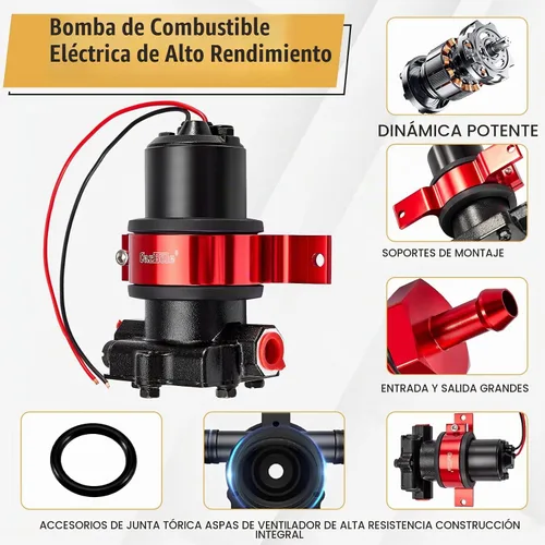 Vista 3 de CarBole - Bomba de combustible eléctrica de alto rendimiento de 110 GPH DC 12V con soporte de montaje
