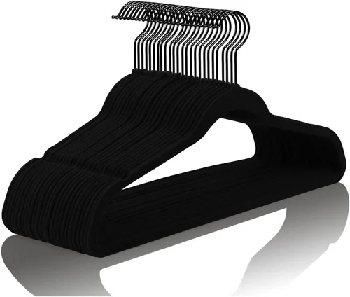 Vista 29 de MIZGI Perchas de Terciopelo Premium (Paquete de 50) Resistentes – Percha de Traje de Fieltro Antideslizante Verde Azulado/Turquesa – Ganchos de Oro