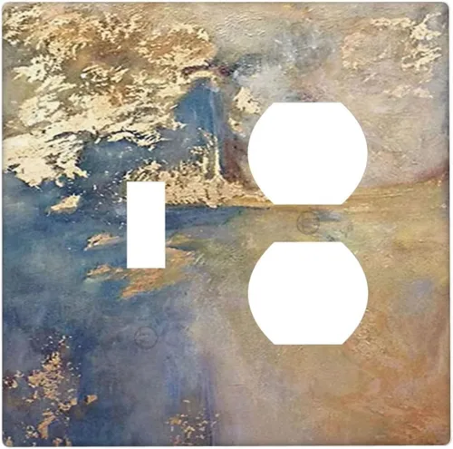 Vista 193 de Pintura al óleo de flores abstractas de 1 cuadrilla de interruptor de luz dúplex individual cubierta de salida placa de pared decorativa Placa