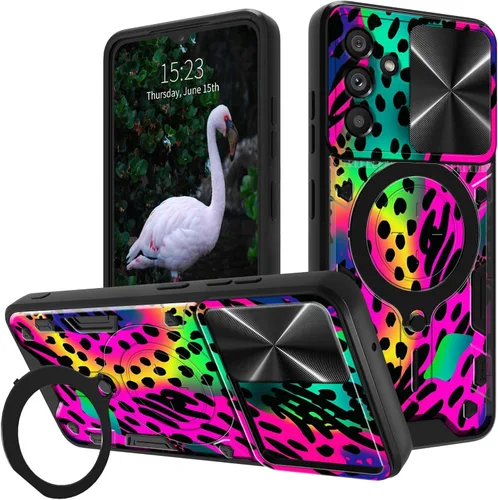 Vista 28 de for Samsung Galaxy A35 5G Phone Case 6.6" with Slide Camera Cover & 360 Degree Rotate Ring Stand Kickstand A Black Cat Dual Layer Hybrid Heavy Duty