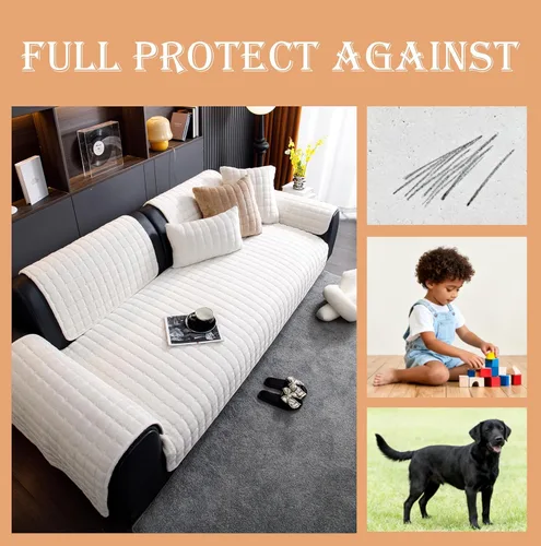 Vista 4 de Funda de sofá para mascotas, lavable, protector de sofá para perros con diseño antideslizante, funda para muebles apta para mascotas