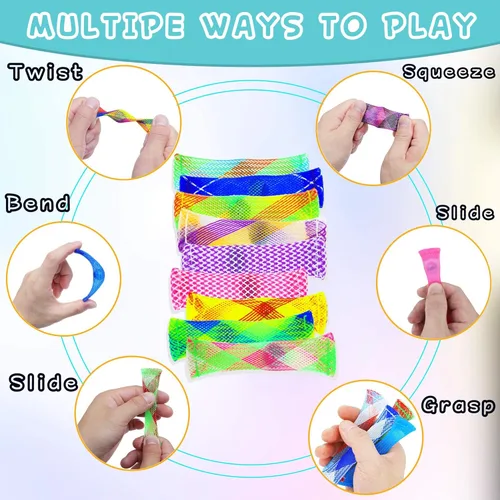 Vista 5 de 44 Pcs Mixed Color Marble Mesh Fidget Stress Relieve Set, Focus Enhance, Relieves Stress and Increase Focus for Student and Aldult, ADHD ADD OCD