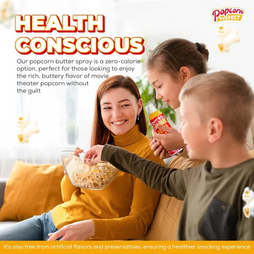 Vista 4 de POPCORN PERFECT: Spray de mantequilla para palomitas de maíz para microondas y máquina de palomitas de maíz, aderezos para palomitas de maíz, sabor