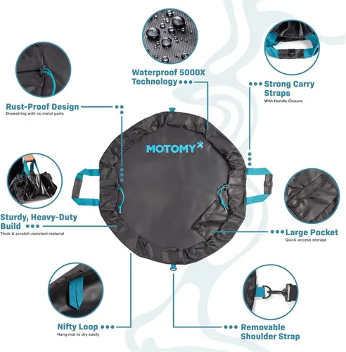 Vista 2 de IslandMat Wetsuit Changing Mat; Compact 2-in-1 Wetsuit Bag with Waterproof 5000X Tech; Keep You & Surfing Accessories Clean; Keep Your Car Clean &