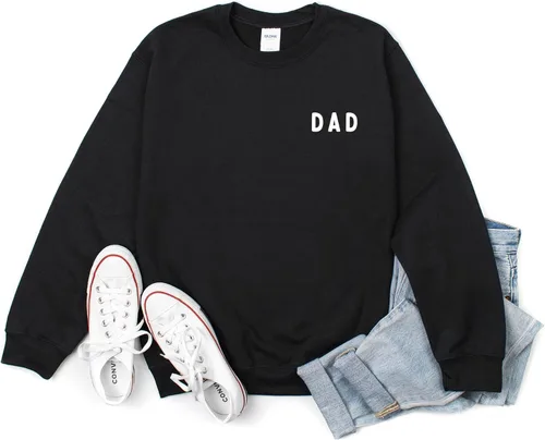 Vista 8 de Verita Culture Sudadera de manga larga con cuello redondo para papá, sudadera con estampado de letras para papá, sudadera con estampado de letras