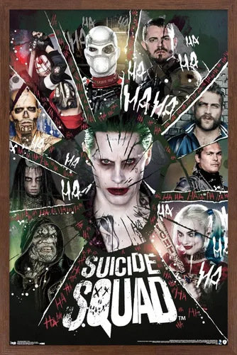 Vista 15 de Trends International DC Comics Movie - Escuadrón Suicida - Póster de pared circular, 14.725 x 22.375 pulgadas, versión enmarcada de madera