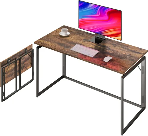 Vista 12 de alawooder Escritorio plegable – Escritorio plegable con parte superior de madera de 31.5 pulgadas para espacios pequeños No requiere montaje