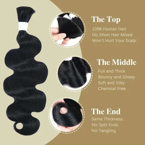 Vista 31 de Body Wave Bulk Human Hair For Braiding #27 Honey Blonde Boho Braids Human Hair Brading Hair Extensions 100g One Bundle Wet and Wavy Human Braiding