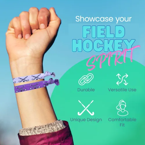 Vista 4 de SPORTYBELLA - Lazos para el cabello de hockey sobre césped, accesorios para el cabello multicolor para niñas, elásticos para el cabello sin arrugas