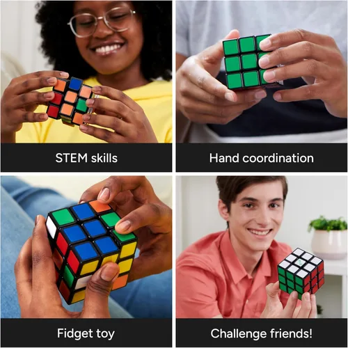 Vista 4 de Rubik's Cubo, Re-Cube, el cubo original de 3 x 3 fabricado con plástico 100% reciclado, rompecabezas para resolver problemas, rompecabezas a juego