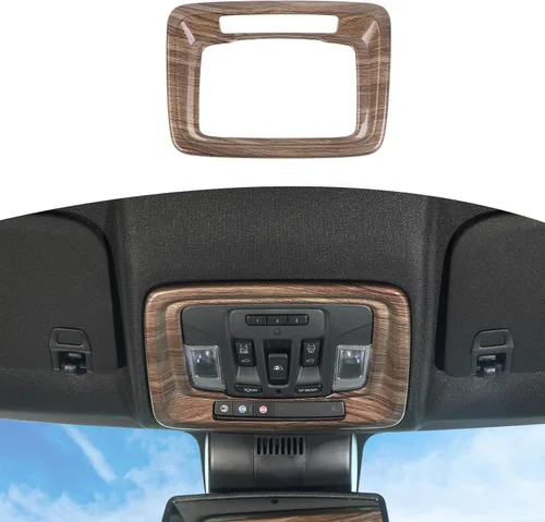 Vista 9 de RT-TCZ Marco de luz de cúpula para consola superior Silverado para Chevy Silverado GMC Sierra 2019 en adelante Accesorios interiores de grano