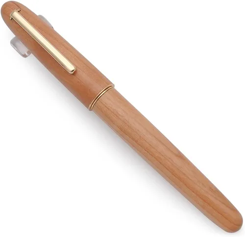 Vista 9 de JINHAO 9036 - Pluma estilográfica de madera natural, hecha a mano (punta fina de 0.020 in, madera de cerezo)