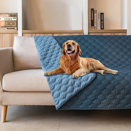 Vista 55 de gogobunny - Manta para perros y gatos 100% impermeable y de doble cara, funda suave para cama de mascotas, reversible, protege muebles, carbón