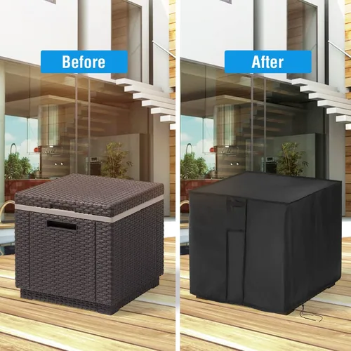 Vista 5 de Kingling Funda de mesa enfriadora para exteriores para mesas enfriadoras Keter, impermeable, para almacenamiento de patio, fundas para mesa