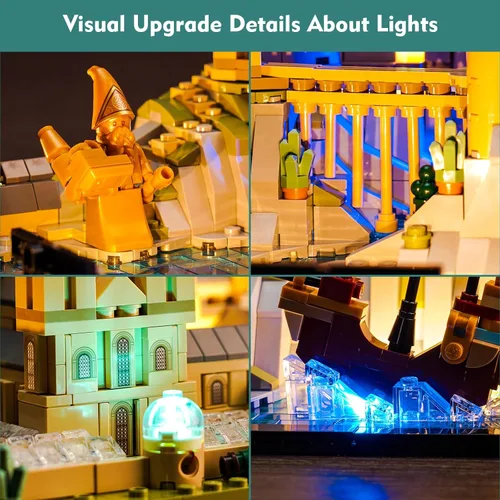 Vista 4 de VONADO Luz compatible con Lego Hogwarts Castle and Grounds 76419, versión musical, juego de iluminación creativa, accesorios compatibles con Lego