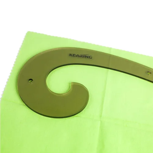 Vista 6 de KEARING Regla clásica curva francesa acrílica de 9 pulgadas (9.1 in), varía la forma de curva, regla de curva de medición de cadera transparente