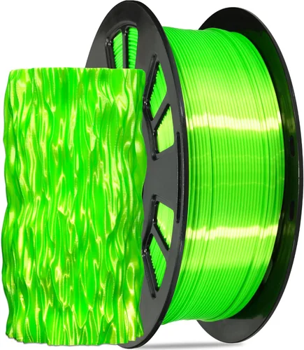 Vista 26 de Paquete de filamento PLA de 1.75 mm para impresora 3D: Brilla en verde oscuro/azul/púrpura/arco iris, un carrete transparente multicolor, cada