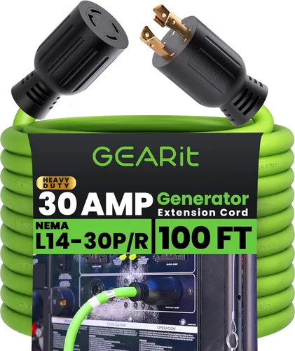 Vista 14 de GEARit Cable de extensión para generador de 30 amperios, 120/250 voltios, 4 puntas, 7500 W, NEMA L14-30P/L L14-30R, cable de alimentación de bloqueo