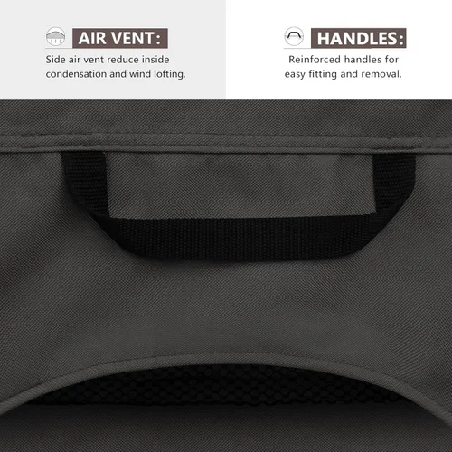 Vista 4 de ULTCOVER Funda impermeable para silla de patio – Funda para silla de césped individual para asiento profundo para exteriores que se adapta a hasta